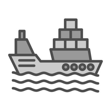 ship icon, vector illustration simple design