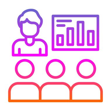 Sunum. Web simgesi basit illüstrasyon