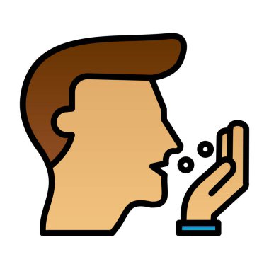 Konuşma kabarcığı vektör çizimi olan genç adam