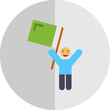 protestocu düz simgesi, vektör illüstrasyonu