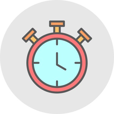 Zamanlayıcı simgesi vektörü. düz tasarım çizimi