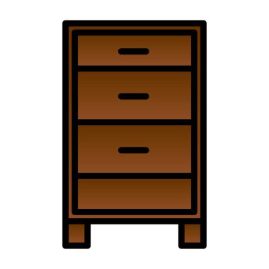 Çekmeceler, mobilya simgesi, basit illüstrasyon 