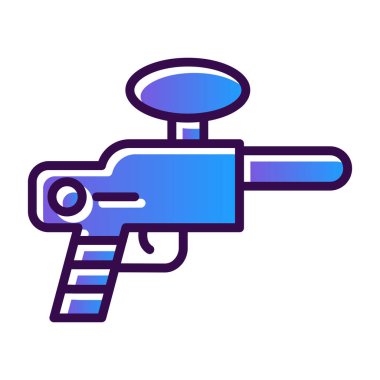 Paintball tabancası simgesi, vektör illüstrasyonu 