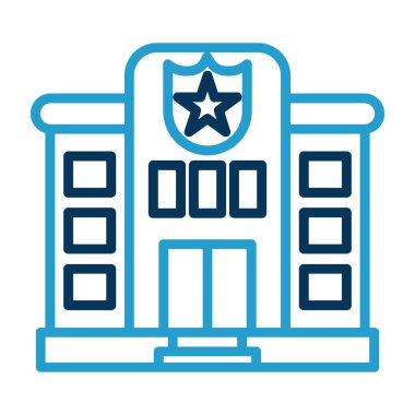 Polis karakolu web simgesi, vektör illüstrasyonu 