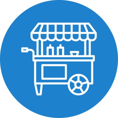 Basit yemek arabası simgesi, vektör illüstrasyonu