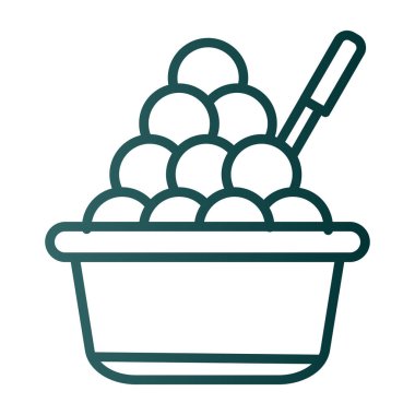 Köfteli kase, vektör çizimi 