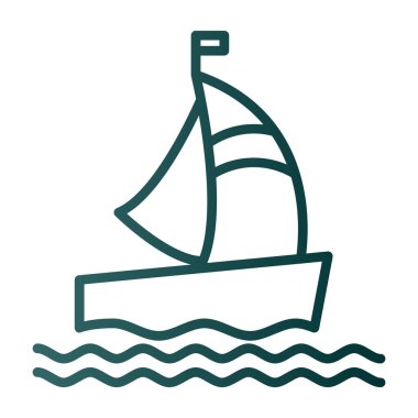 tekne ikonu vektör illüstrasyonu 