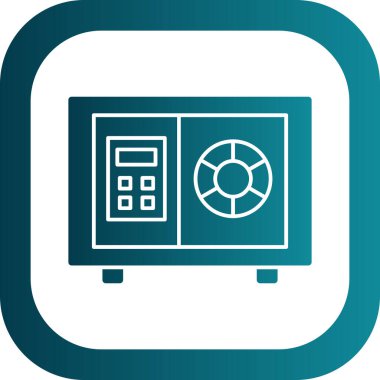 Güvenli kutu simgesi, vektör illüstrasyonu basit tasarım