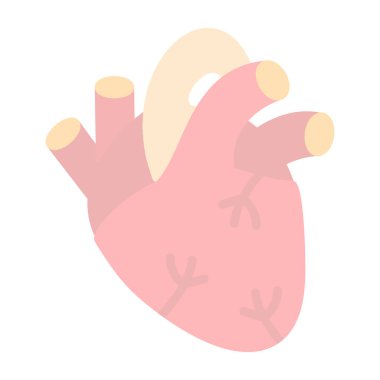 İnsan kalbi simgesi, vektör illüstrasyonu basit tasarım