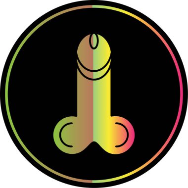 Flat penis icon, vector illustration
