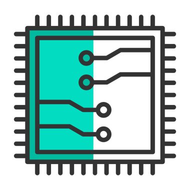 çip simgesi, vektör illüstrasyonu basit tasarım