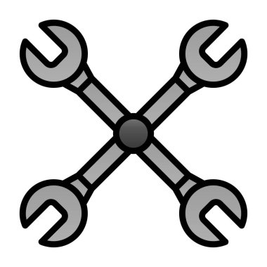 Çapraz anahtar ağ simgesi, vektör illüstrasyonu 