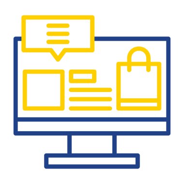 çevrimiçi alışveriş simgesi, vektör illüstrasyonu