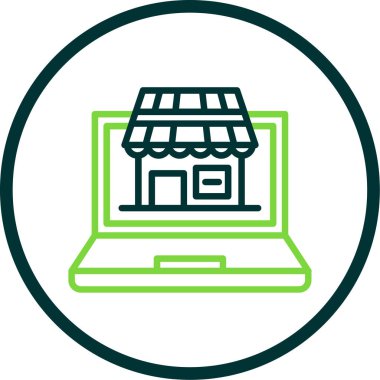 çevrimiçi dükkan vektör simgesi modern tasarım illüstrasyonu