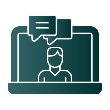 Konuşma balonu vektör çizimi olan dizüstü bilgisayar