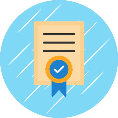 Sertifika simgesi, eğitim konsepti, vektör illüstrasyonu