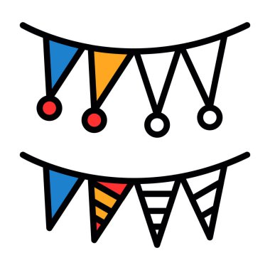 karnaval çelenkleri simgesi, vektör illüstrasyonu