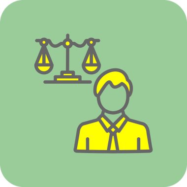 Avukat simgesi, vektör illüstrasyonu