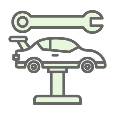 Araba motoru simgesi. vektör illüstrasyonu