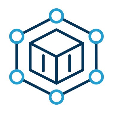 Blockchain simgesi, vektör illüstrasyonu basit tasarım