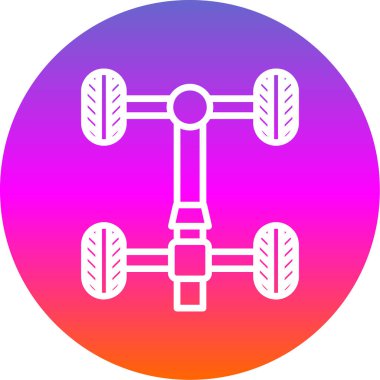 Renkli araba lastiği simgesi beyaz arkaplanda izole edildi. Değişken rastgele dinamik şekiller. vektör illüstrasyonu