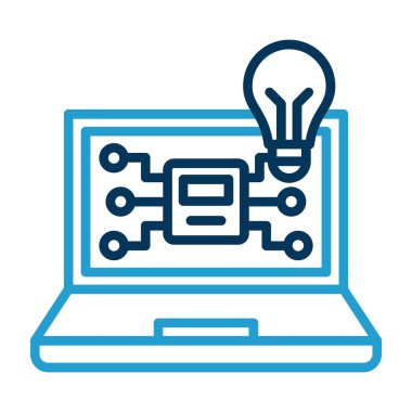 ekran vektör illüstrasyon tasarımlı bilgisayar monitörü ve ampul