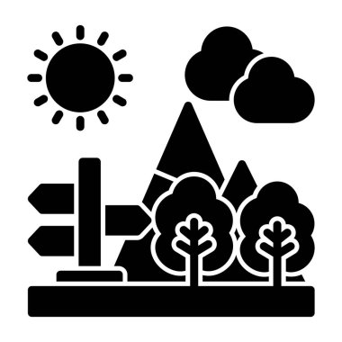 doğa ve seyahat simgesi belirlenmiş vektör