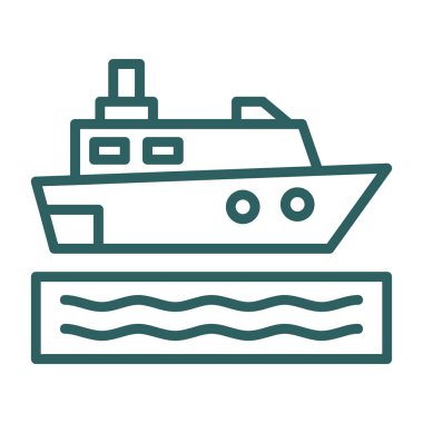 Seyahat gemisi simgesi çizilmiş vektör çizimi basit tasarım