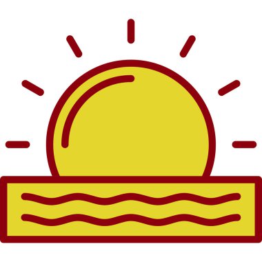 düz Gündoğumu ikonu vektör illüstrasyon tasarımı