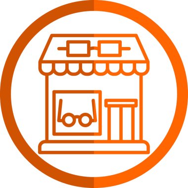 Optik dükkan simgesi, basit vektör illüstrasyon tasarımı