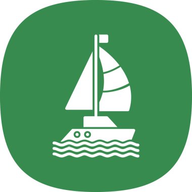 Yelkenli vektör renk simgesi 