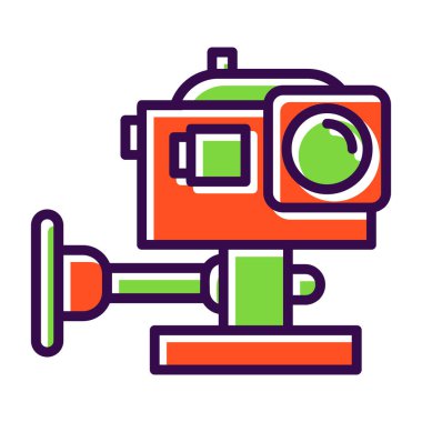 Eylem Kamerası simgesi, vektör illüstrasyonu basit tasarım