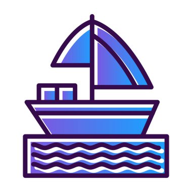 tekne ikonu vektör illüstrasyonu 