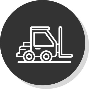 Forklift düz vektör simgesi