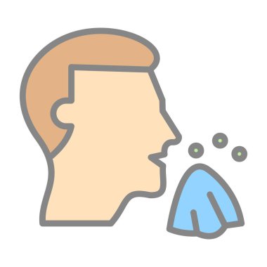 Burun maskeli ve konuşma baloncukları vektör illüstrasyon tasarımı