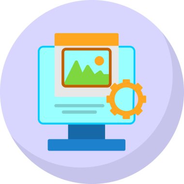 Dizüstü bilgisayar simgesi vektör çizimi