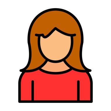 kız web simgesi basit tasarım 