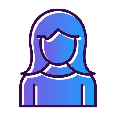 kız web simgesi basit tasarım 