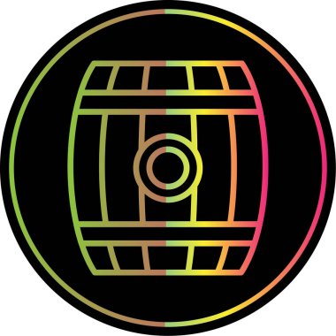 Bir namlunun yuvarlak simgesinin vektör çizimi