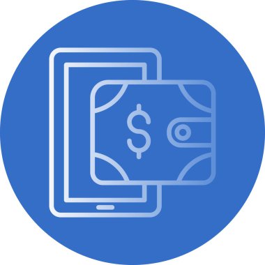 dijital cüzdan simgesi, vektör illüstrasyonu basit tasarım