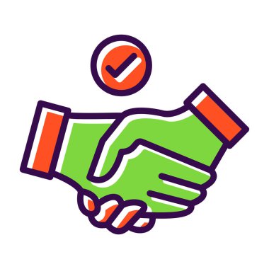 Bir el sıkışma vektör resmetme tasarımı