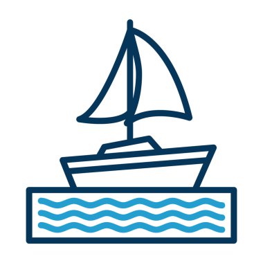 Yelkenli. Web simgesi basit illüstrasyon