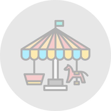 Lunapark atlıkarıncası, web basit illüstrasyon