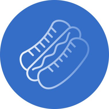 Hot dog simgesi, vektör illüstrasyonu basit tasarım