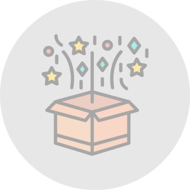 Sihirli kutu simgesi, vektör illüstrasyonu basit tasarım