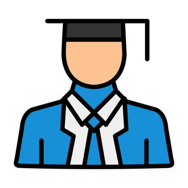 Öğrenci mezuniyet ikonu. özet öğrenci vektör çizimi rengi düz izole