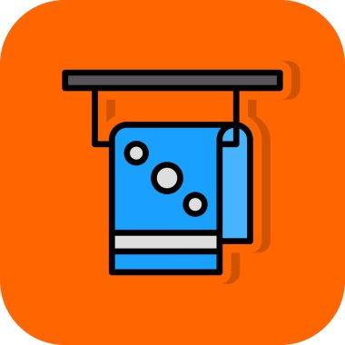 Havlu simgesi, vektör illüstrasyonu basit tasarım