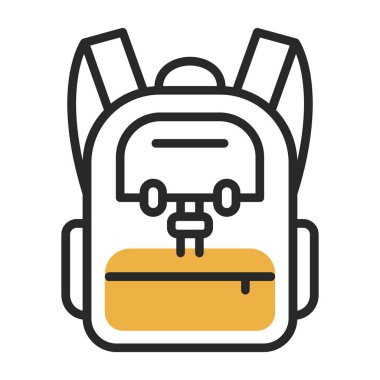 sırt çantası simgesi vektör illüstrasyonu 