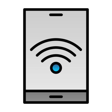 wifi sembollü tablet pc, vektör illüstrasyonu, kablosuz simge