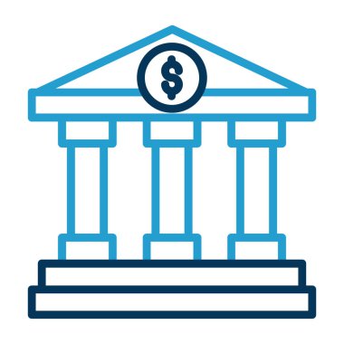 Banka bina simgesini, basit vektör çizim 